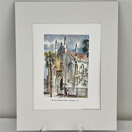 Signed Virginia Fouché Bolton "The French Huguenot Church Charleston S.C." Print