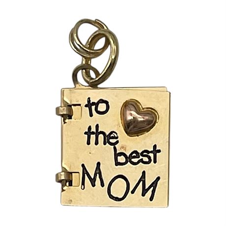 14K Yellow Gold Flippable Mother’s Day Card Charm