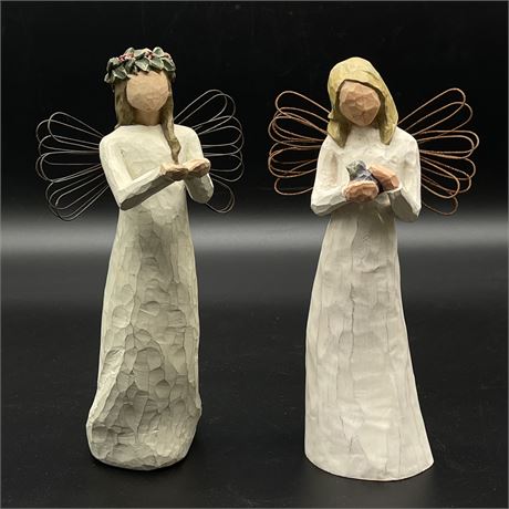 Willow Tree "Angel of Peace" & "Angle of Christmas Spirit" Collectible Figurines