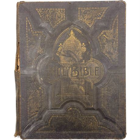 Antique Self-Pronouncing Edition Holy Bible
