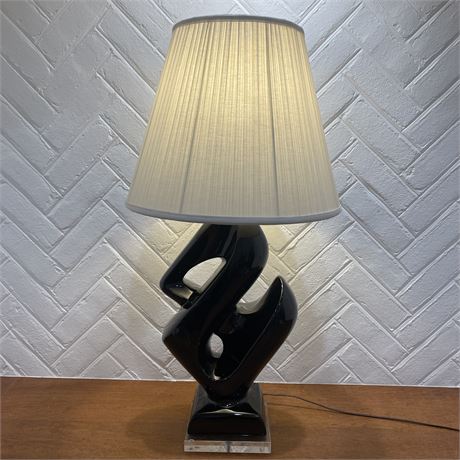 Black Ceramic Abstract Tabletop Lamp