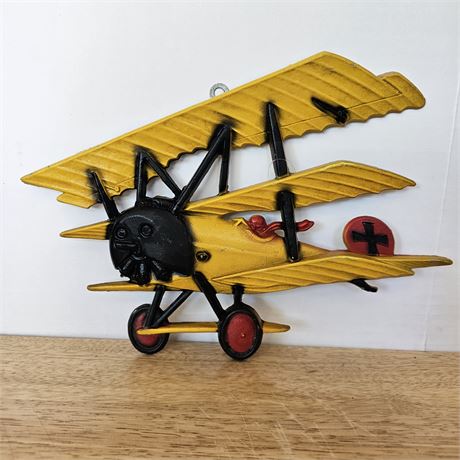 1975 Homco USA cast iron WW1 bi-plane~Model 1232-BX-B