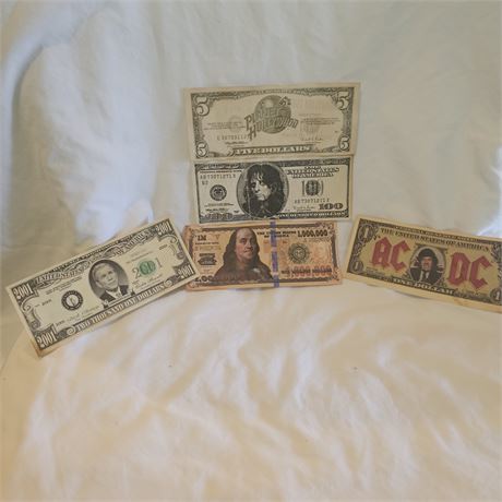 Collection of novelty and collectible currency