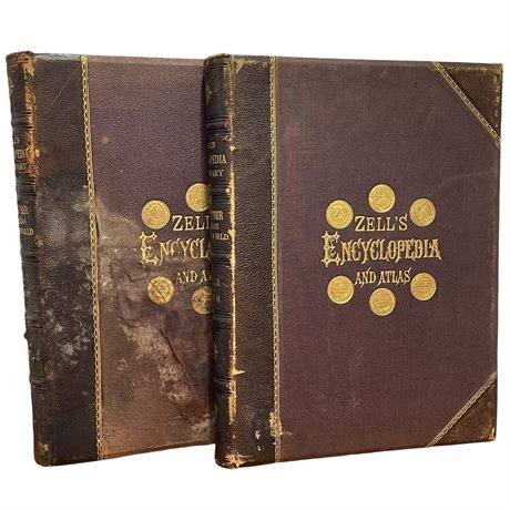 1880 Zell's Popular Encyclopedia and Atlas Vol. I & II by John Bartholomew