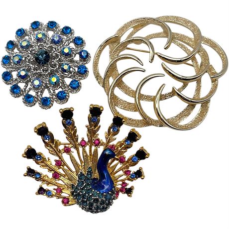 Vtg Costume Statement Brooches