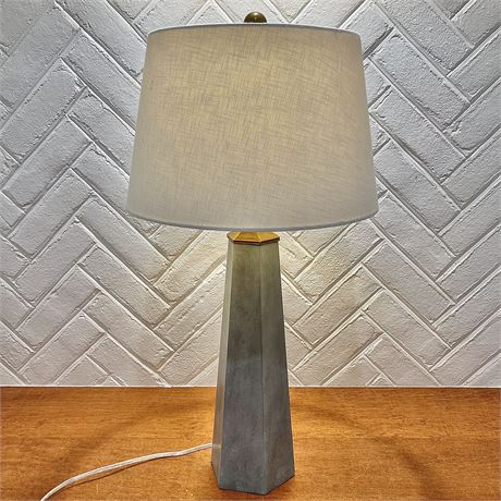 Geometric 5-Panel Resin Table Lamp w/ Drum Shade