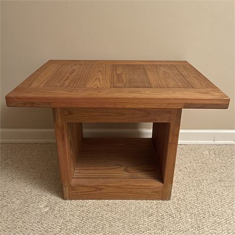 'This End Up' Solid Wood Side Table