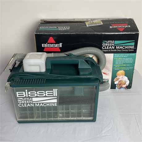 Vtg Bissell Little Green Clean Machine Carpet Cleaner 1653-2 w/ Original Box