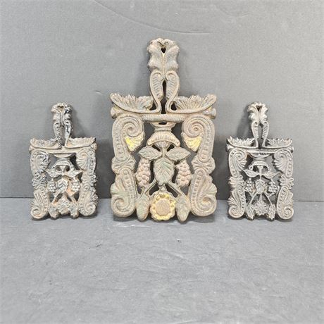 Antique Cast Iron Trivets - Set of 3