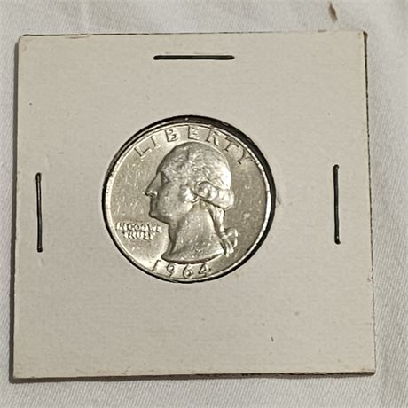 1964  Silver Washington Quarter.