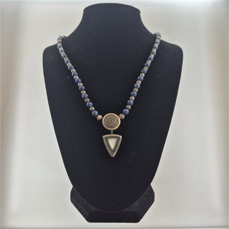 Signed Sterling/Gemstone Carolyn Pollack Necklace