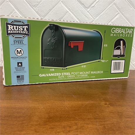 NIB Gibraltar Galvanized Steel Post Mount Mailbox