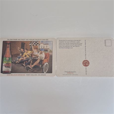 RETIRED Beer Coaster/Postcard - New Belgium Slow Ride Session IPA