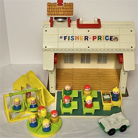 1971 Fisher Price School with People and Accessories