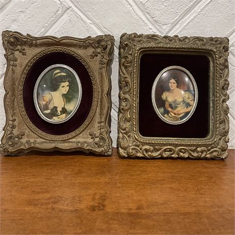 Vtg Cameo Creations Victorian Art Prints of Lady Hamilton & Countess Blessington