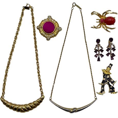 Vtg Gold Toned Costume Jewelry by Direction One and More