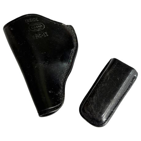 Buckheimer B14C-11 Leather Gun Holster & Don Hume D417 Leather Magazine Holder