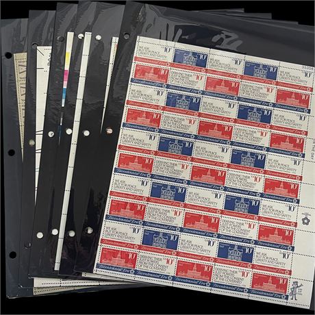 12 Full Sheets of Collectible Stamps