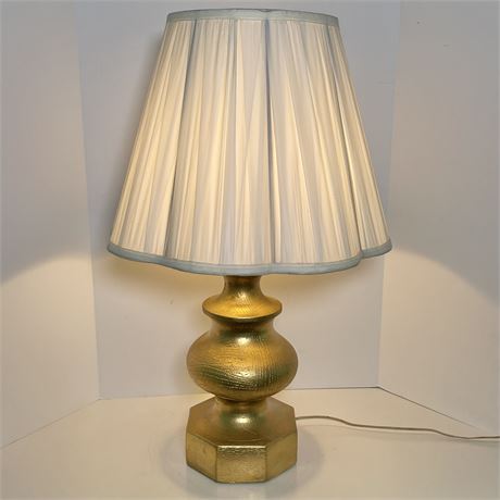 Gold Tone Painted Wood Table Lamp