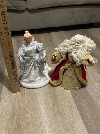 2 Christmas tree toppers. Santa and an Angel