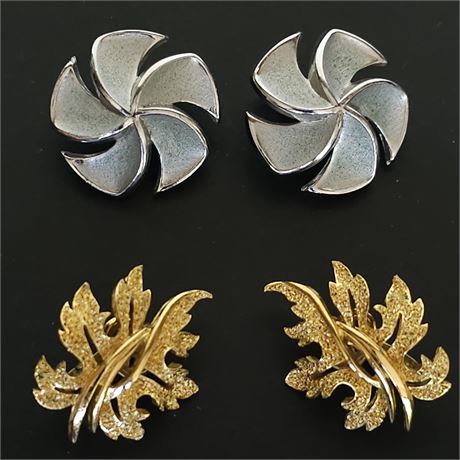 Trafari~Silvertone & Goldtone Clip-On Earrings