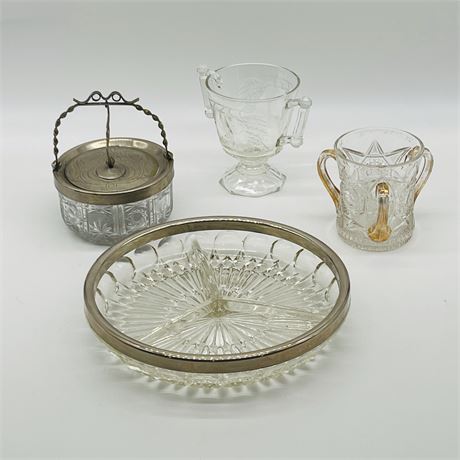 Vintage Pressed Glass Serving Grouping