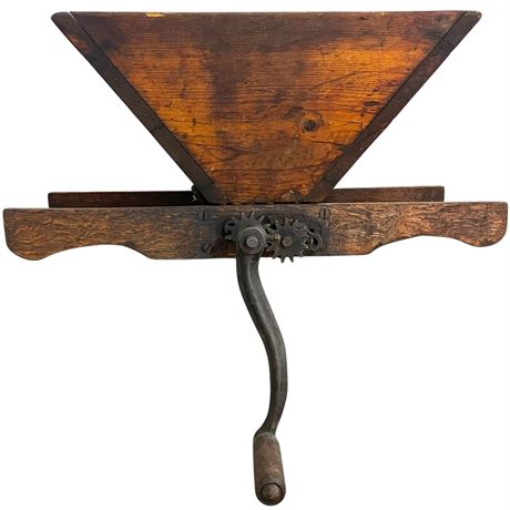 Antique Baccellieri Bros Wood & Cast Iron Fruit Crusher