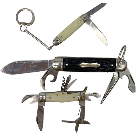 Vtg Colonial Pocket Knives and Swiss Army Knife