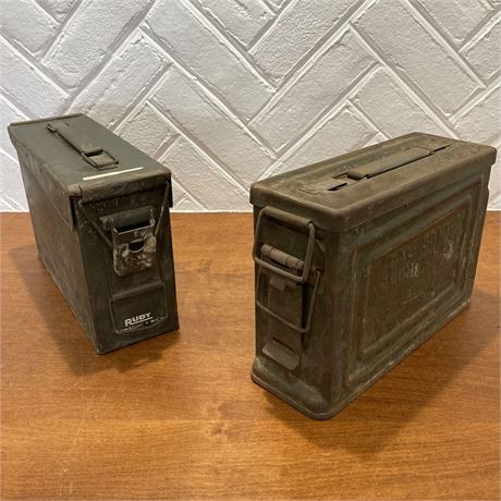 Pair of Vtg Rudy M19 Cal 30 US Ammunition Boxes