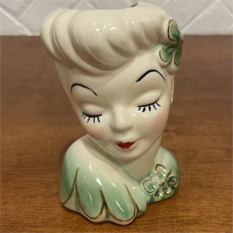 Mid-Century Ceramic Lady Head Vase / Planter