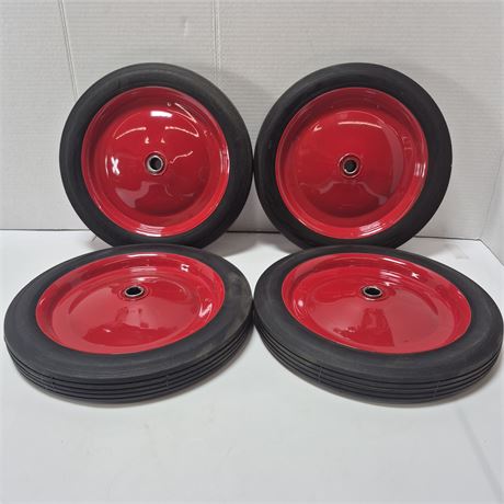 NEW Solid Rubber Wheel Set of 4