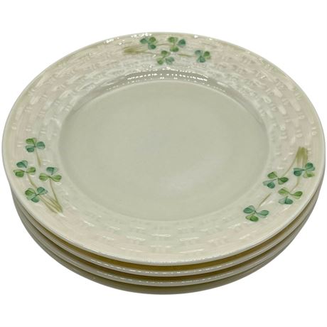 Vtg Belleek Shamrock Dessert Plates - 6th mark