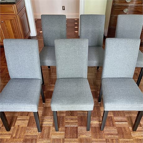 (6) Gold Home Furniture Modern Upholstered Dining Chairs