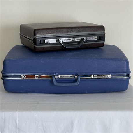 Vintage Samsonite Hard-Shell Suitcase w/ Combination Lock Briefcase