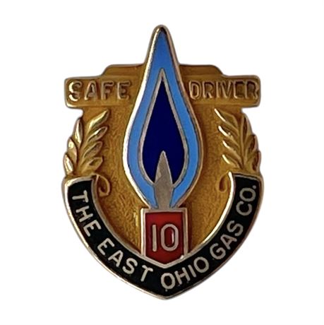 10K Yellow Gold East Ohio Gas Co. Safe Driver Pin