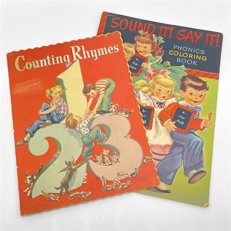 Vintage Children Books Including Counting Rhymes and Sound it! Say it!