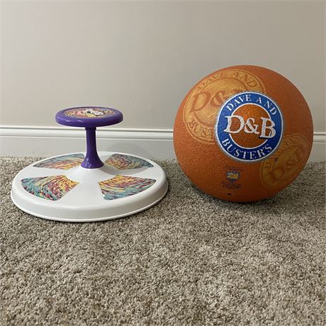 Vintage Playskool Sit-n-Spin with Dave and Busters Ball