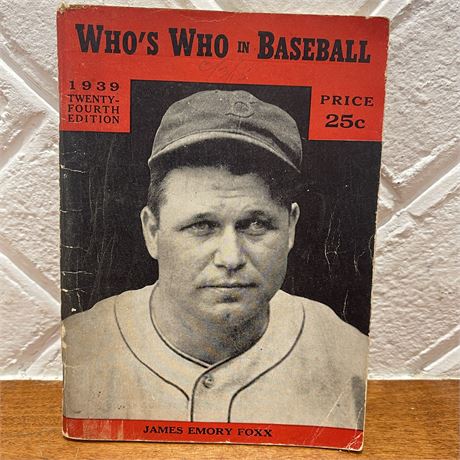 1939 Edition of "Who's Who in Baseball" featuring Jimmie Foxx "The Beast"