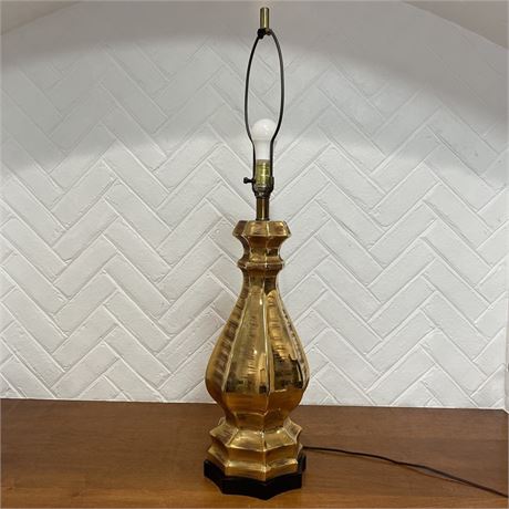 Brushed Gold Tone Ceramic Lamp (No Shade)