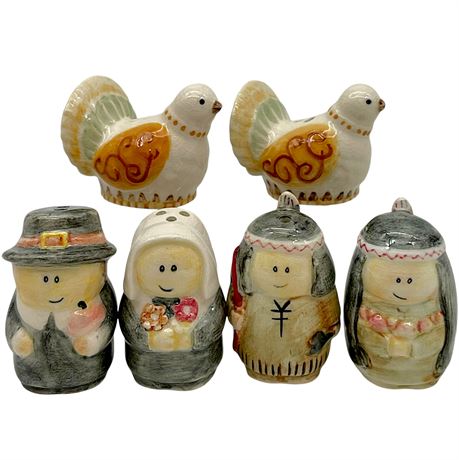 Little Shakers Ceramic Thanksgiving Themed Salt & Pepper Shakers