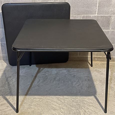 Pair of Black Vinyl Folding Card Tables