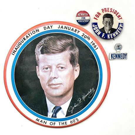 Vintage Political Campaign Pins - John F Kennedy (JFK)