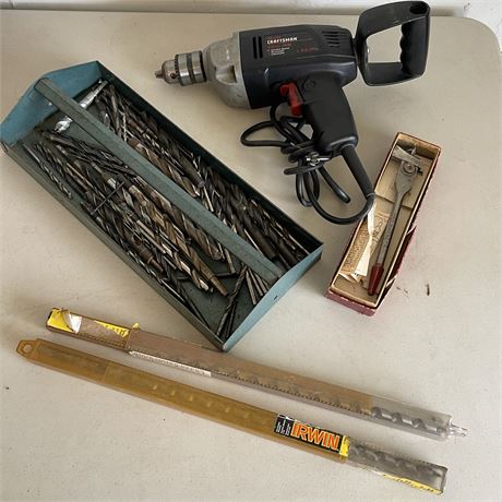 Craftsman 1/2 Inch Corded Drill with Assortment of Bits