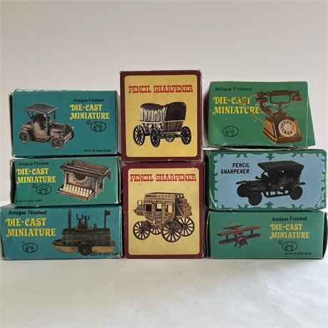 Miniature Die Cast Pencil Sharpeners w/ Boxes