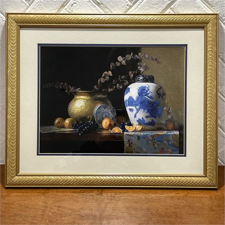 Joan Potter Signed Oriental Still Life Framed Art Print