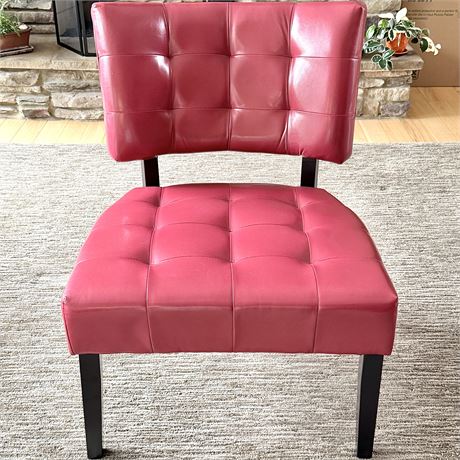 Tufted Faux Leather Accent Chair