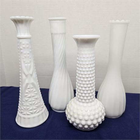 Milk Glass Bud Vase Lot