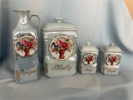 Vintage Victoria China Spice Jars