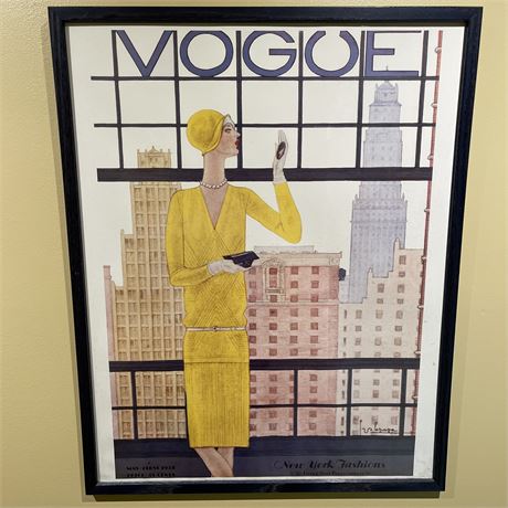 Vtg Vogue Magazine Cover of Mary Jane Russell Framed Print