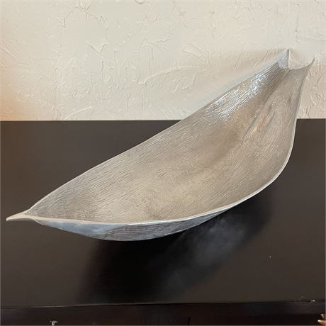 Michael Aram Large Metal Silver Tone Palm Leaf Centerpiece Dish - 2FT Long